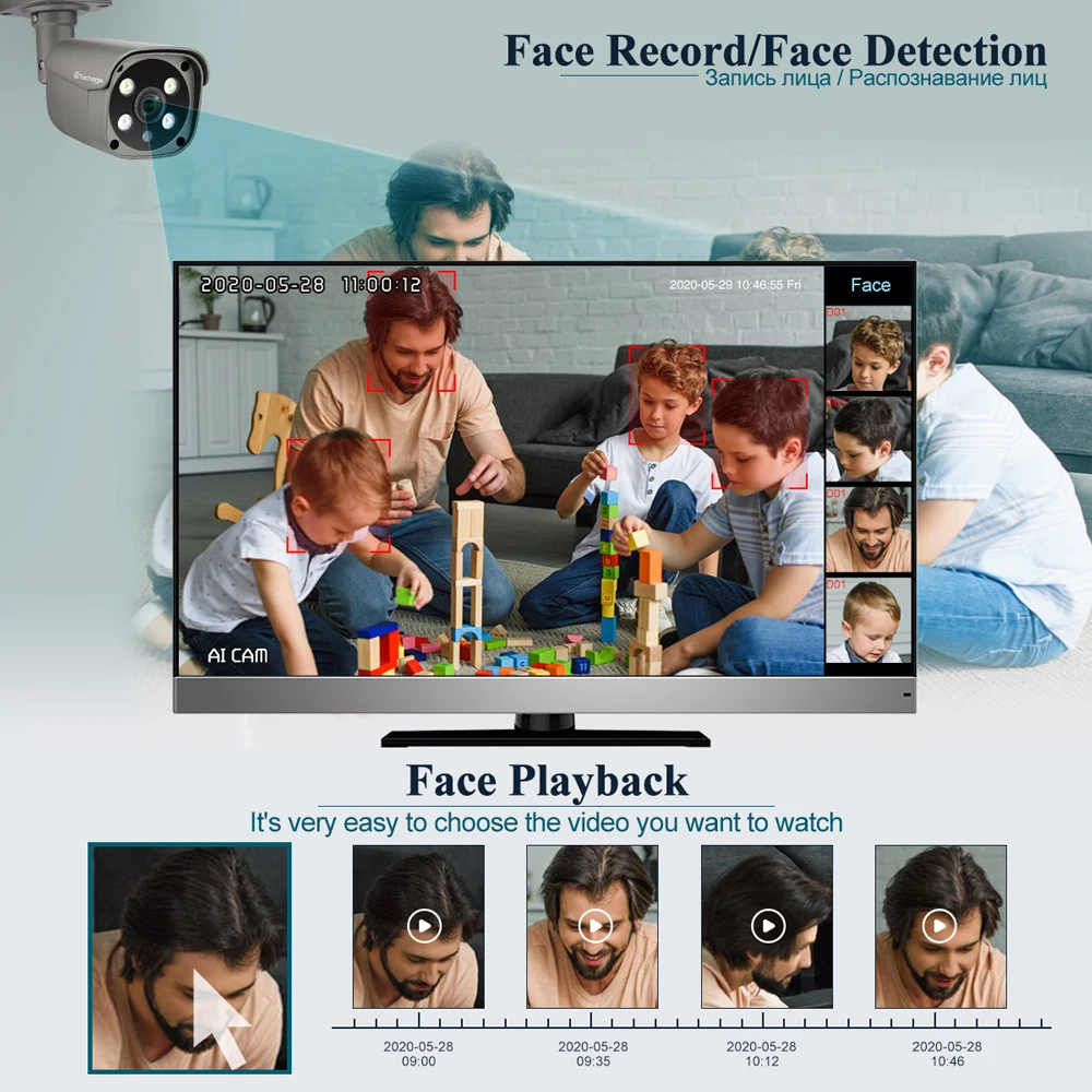 Techage H.265 16CH 4K 5MP 3MP 2MP 1080P POE NVR Face Detection Remote Access Network NVR for CCTV Security Camera System P2P