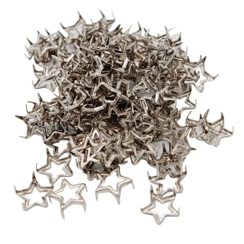Tachuelas de estrella huecas de Metal Vintage, remache para artesanía de cuero, bolso de ropa DIY, muñeca, ropa, Jeans, zapatos, sombreros,
