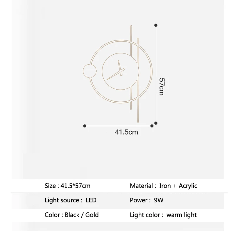 Imagem -06 - Plano de Fundo Decoração Luz Iluminação Lâmpadas de Parede Led Nórdico Design de Relógio de Arte Criativos Corredor Quarto Sala