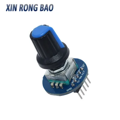 

Rotary Encoder Module for Arduino Brick Sensor Development Round Audio Rotating Potentiometer Knob Cap EC11