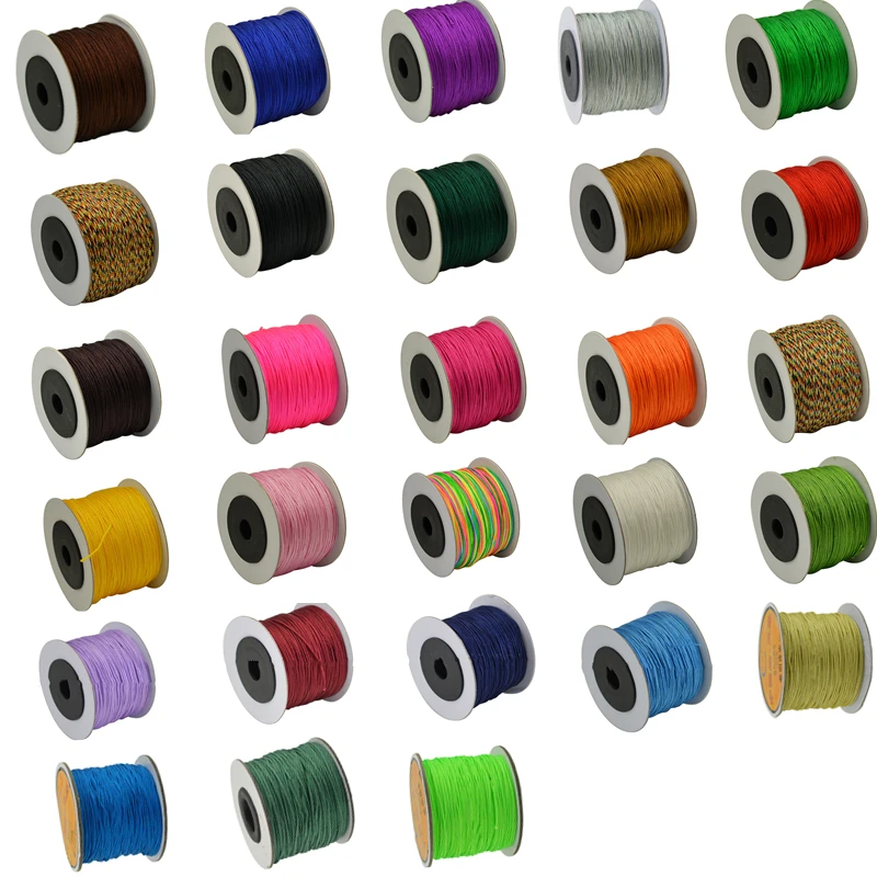 

28 Colors New 0.8mm 100M/Roll Nylon Cord Polyester Thread Chinese Knot Macrame Rattail Bracelet Braided DIY Beading String