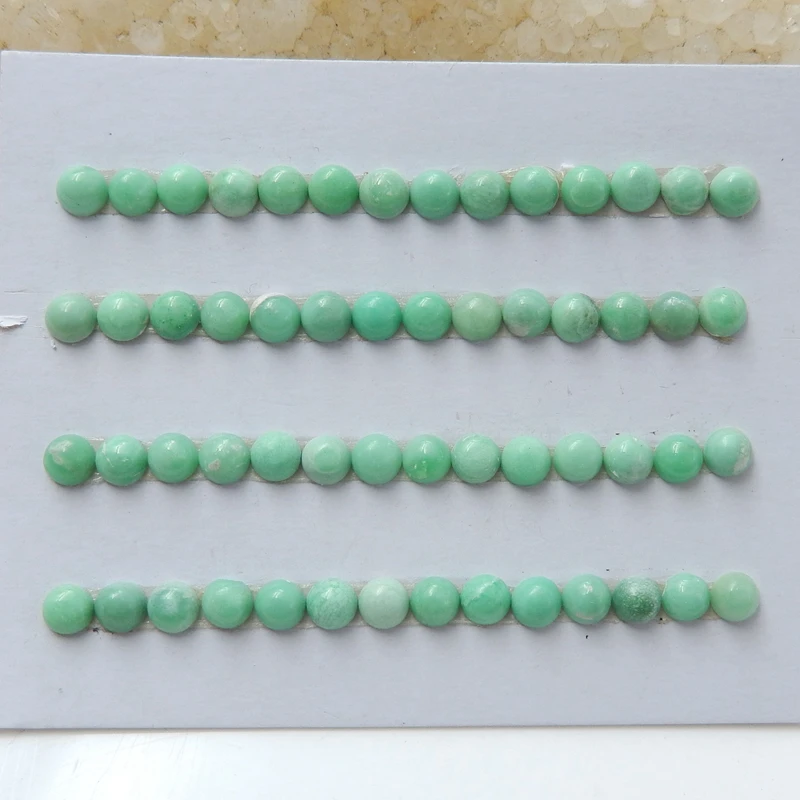 

56 PCS Natural Variscite Round Flatback Gemstone Cabochons 4x4x3mm,2.5g