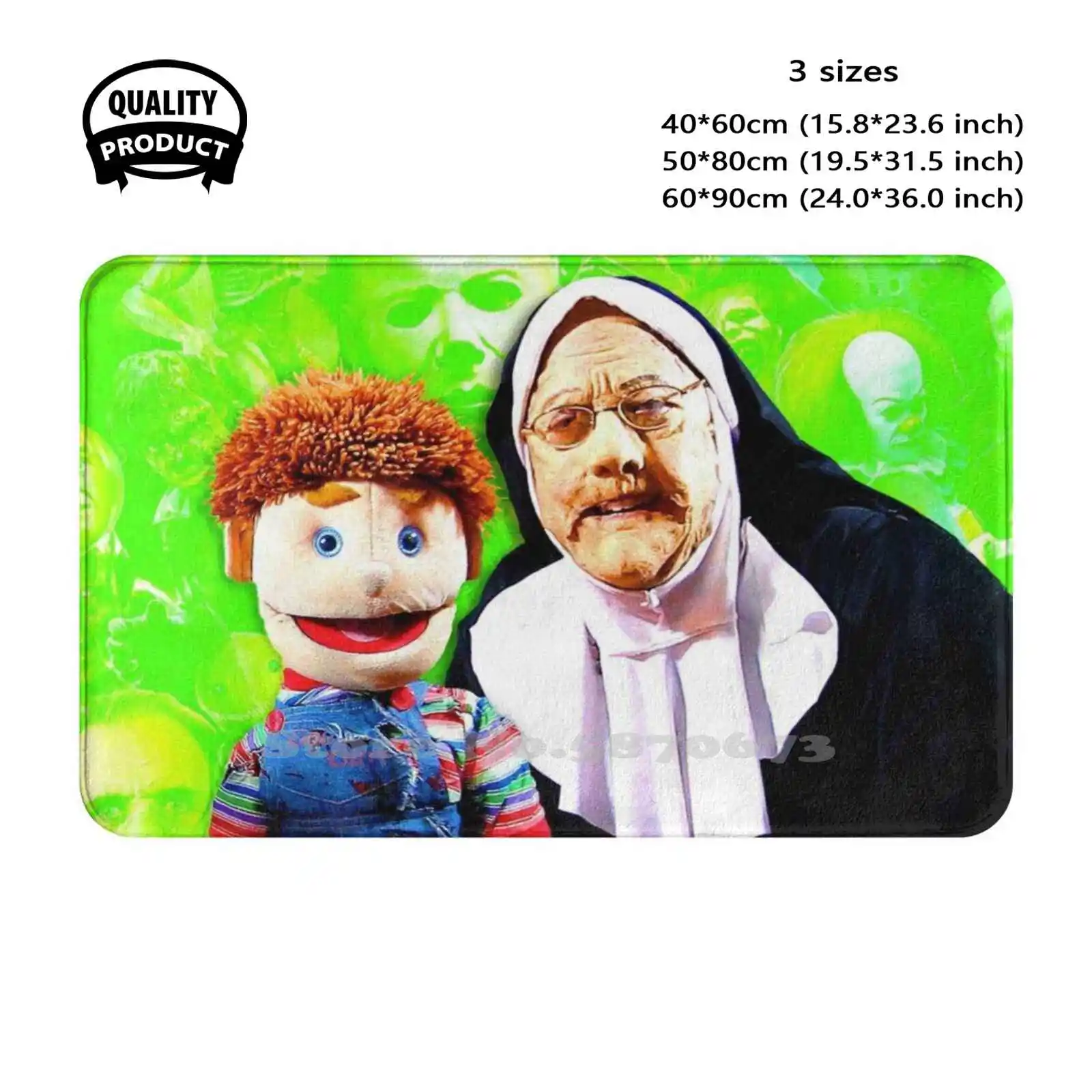 Sister Ash & Duncan Soft Cushion Home Carpet Door Mat Car Rug Fun Nun Horror Show Halloween Puppet Duncanville Chucky Childs