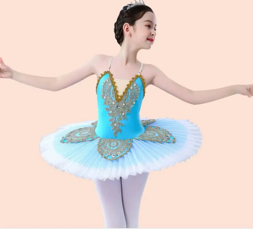 Blue Dance ชุดสำหรับหญิง Swan Lake บัลเล่ต์ Tutu กระโปรงเครื่องแต่งกายเด็ก Ballerina ชุดเด็กชุดบัลเล่ต์