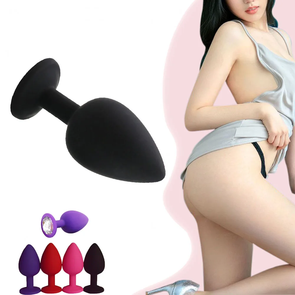 Soft Silicone Butt Plug Anal Plug Unisex Sex Stopper 3 Different Size Adult Toys for Men/Women Anal Trainer for Couples SM