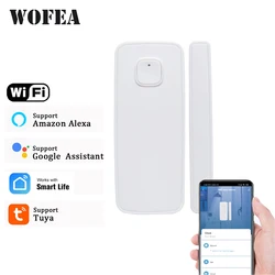 Wofeaワイヤレス窓ドアセンサーチュウヤスマート無線lan接触磁気検出器バッテリー別売サポートalexa googleホーム