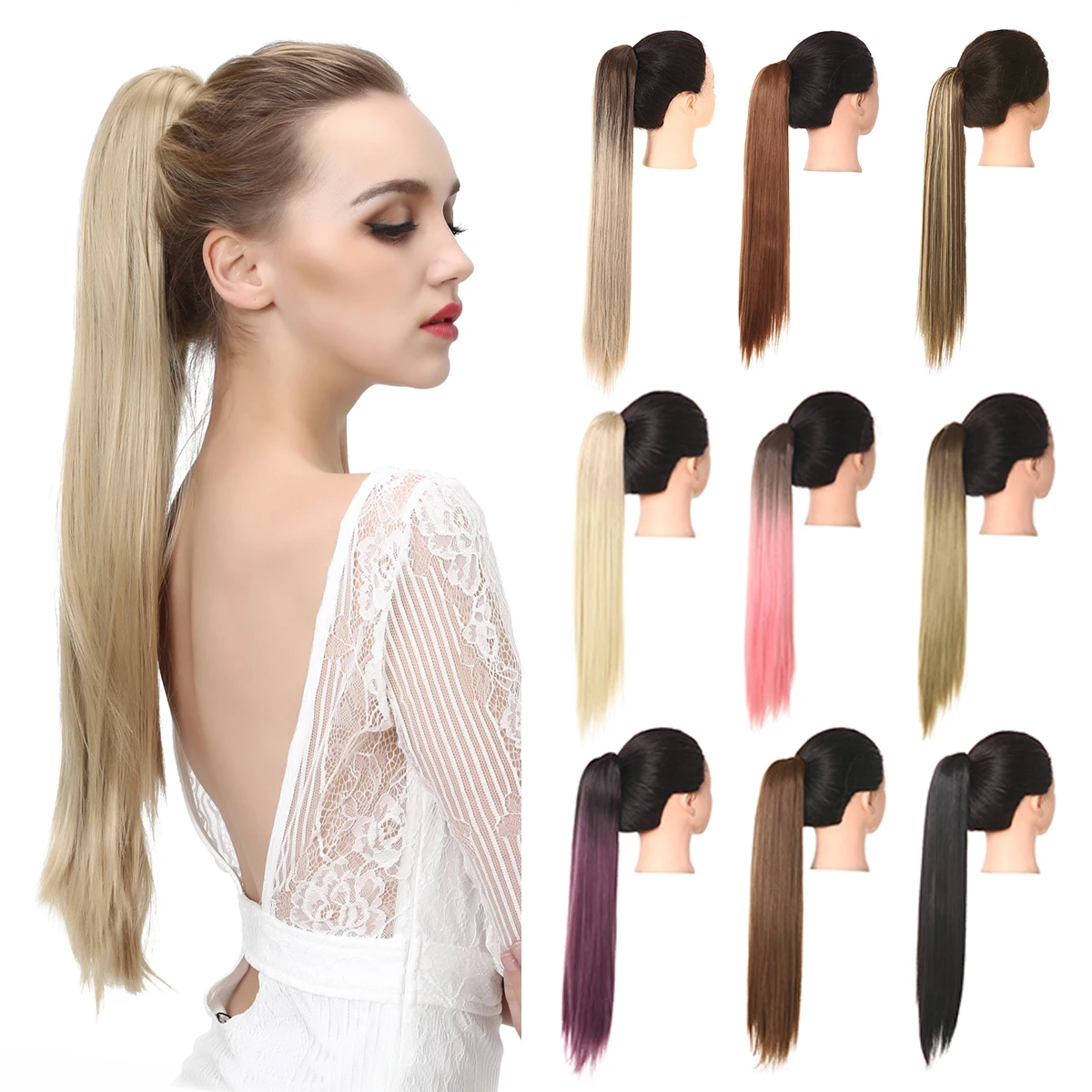 Synthetic Claw in Ponytail Hairpiece Fake Hair Extension 18