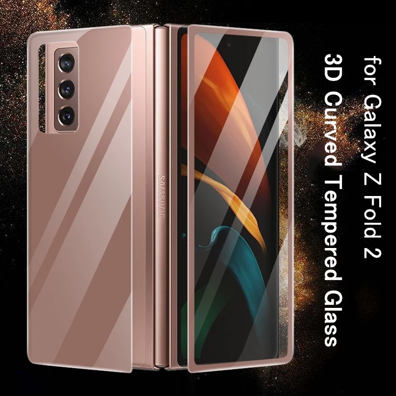 

Tempered Glass 3D Curved For Samsung Galaxy Z Fold 2 Full Coverage Galaxy Z Fold2 Screen Protector Back Tempered Glass Cover