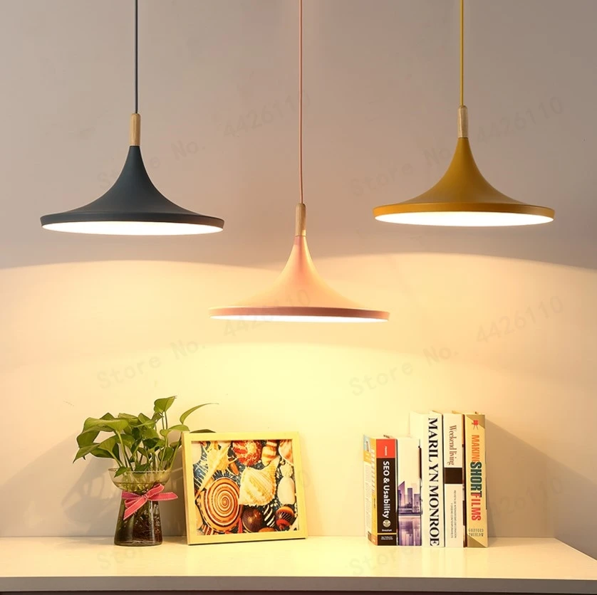 BLUBBLE  Art ABC Colorful Musical Pendant Lights  American Pendant Lamp Blue/Yellow/Green/Pink Restaurant LED Hanglamp