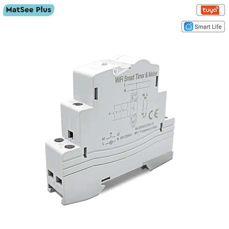 Tuya Smart Life WiFi Circuit Breaker Switch 16A Timer Din Rail KWH Meter Monitor Energy Record Power Support Alexa Google Home