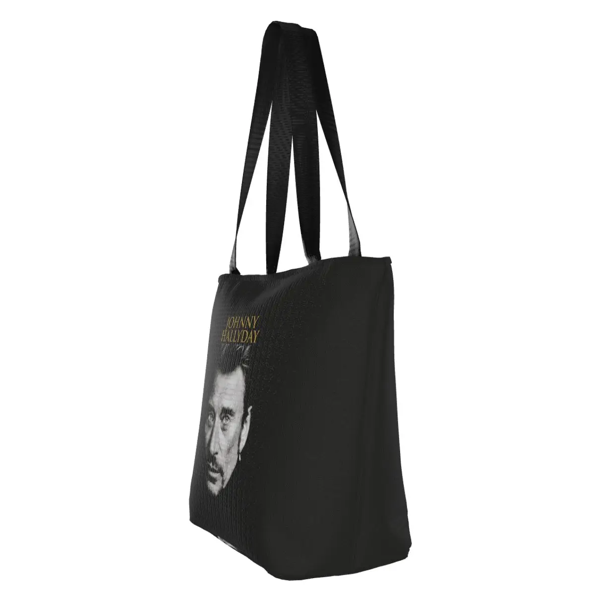 Johnny Hallyday Polyester Outdoor Mädchen Handtasche, Frau Einkaufstasche, Umhängetasche, Segeltuch tasche, Geschenkt üte