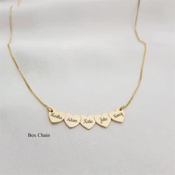 Custom Side ways Dainty Heart Pendant Necklace Personality Engraved Name Jewelry for Woman Girl Stainless Steel Gift