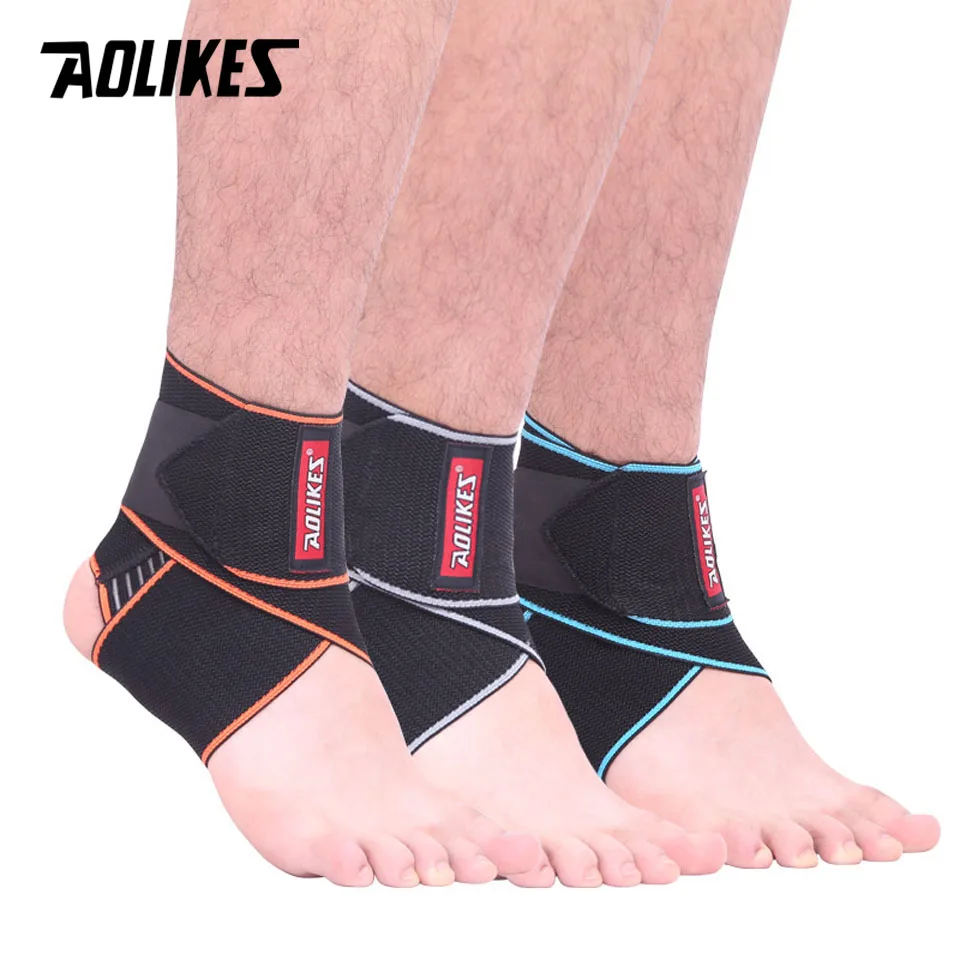 AOLIKES 1PC Silicone bandage Ankle Support Strap Basketball Football Professional Adjustable Ankle Sleeve Protection Ankle Brace