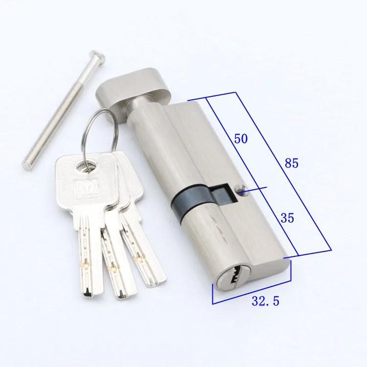 DIY Pure Copper Lock Core Security  Hardware  Lock Cylinder  Interior Bedroom  Living  Handle  Brass Key