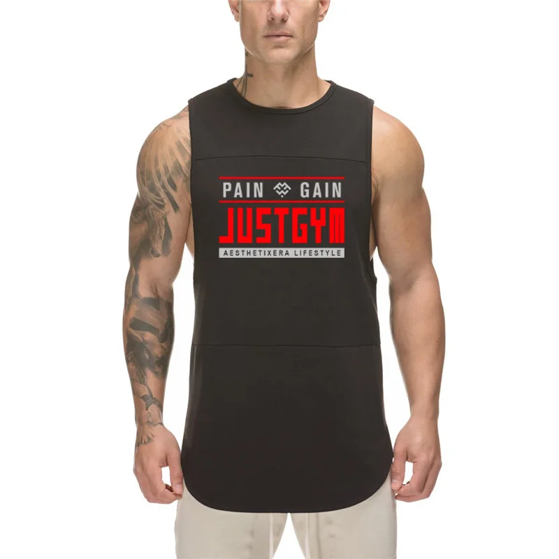 Men Bodybuilding Tank Tops Mesh sleeveless Shirt Gym Fitness workout Letters Printed Breathable Fashion Running Singlets