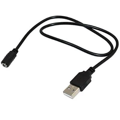 قابس USB احترافي إلى كابل توصيل ذكر ، 1.35 × 3.5 مللي متر ، تيار مستمر ، أنثى ، برميل ، أسود