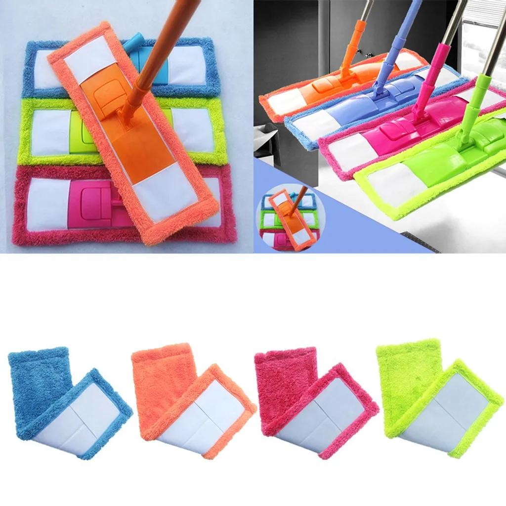 40*12cm Coral Velet Mop Cloth Rags Replacement Cloth Microfiber Paste Cloth Cover Spray Water Spraying Flat Dust Floor Cleaning