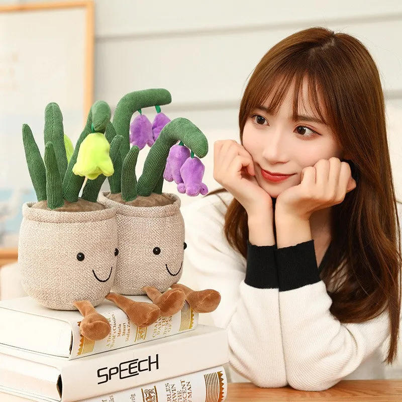 Kawaii Phòng Trang Trí Nhà Đồ Trang Trí Mô Phỏng Bluebell Hoa Vật Có Plushie Búp Bê Trong Nhà Sang Trọng Đồ Chơi Để Bàn Trang Trí Quà Tặng
