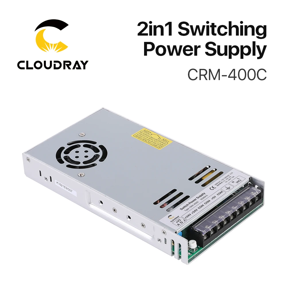 Cloudray 2in1 Swithch Power Supply 5V 5A & 24V 15A 400W CRM-400C for Fiber Marking Machine Power System