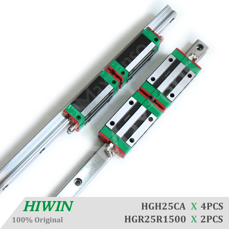 HIWIN HGR25 CNC Rail 1500mm Linear Guide Rail and Blocks HGH25CA Square Type for CNC Parts High Quality CNC kit Components