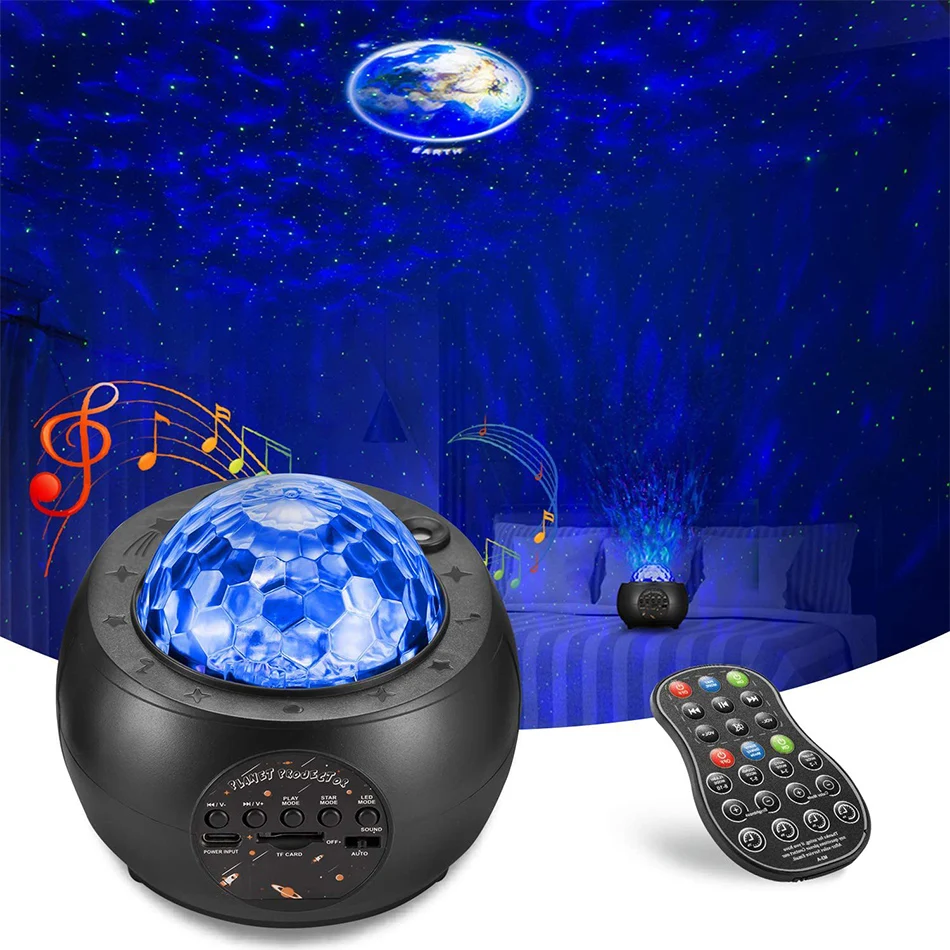 Planet LED Night Light Star Galaxy Projector Lamp Rotate Starry Sky Porjector Rechargeable Decor Bedroom Lamp Children Gifts