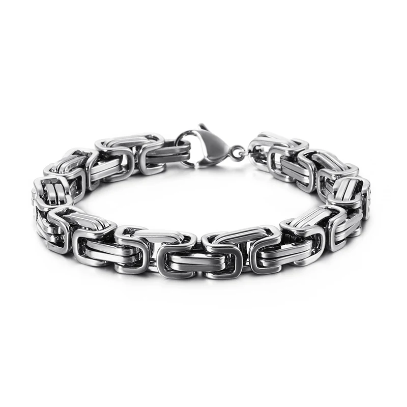 4/5/6/8mm Double Byzantine Chain Bracelets For Men Titanium Stainless Steel Armband Link Charm Male Jewelry Accessory