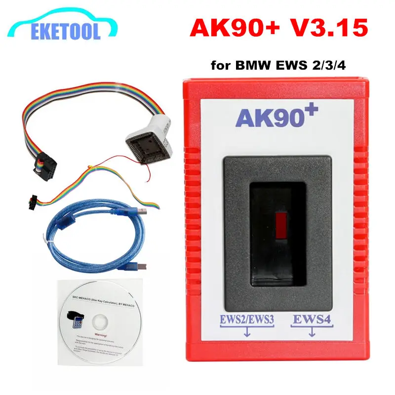 AK90+ Key Programmer For BMW EWS2/3/4 Key Code Reader V3.19 Newest Version AK90 Key Maker For BMW Programming Tool