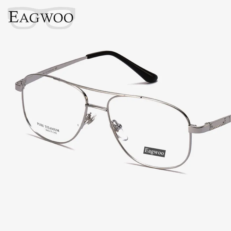 

Titanium Eyeglasses Double Bridge Vintage Nerd Big Size Optical Frame Prescription Reading Spectacle For Wide Face Men Glasses