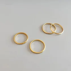 YUN RUO Titanium Steel 18K Gold Plated Joint Thin Woman Plain Ring Folded With Index Finger Pinky Tail Ring Jewelry Wholesale