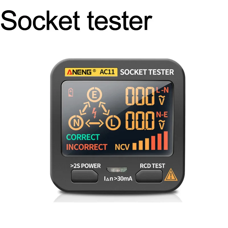 Digital Socket Tester  Smart LCD Outlet checker NCV Test Voltage Detector EU US UK Plug Ground Zero Line RCD Check