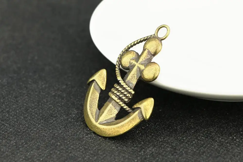 antique Handmade Pure Brass rope anchor craft DIY funny ornament Miniature portable Fitting Keychain Pendant souvenir gift a0789 - Image 2