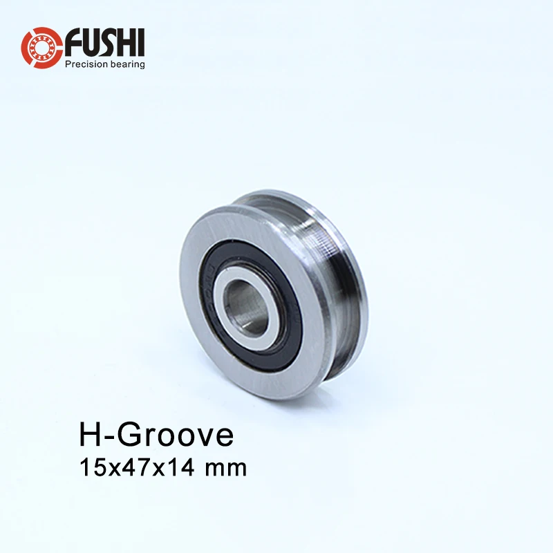 

H Groove Bearing ( 1PC ) 15*47*14 mm Steel Bearing Rollers H6/3 H10/3 Slide Guide Bearings U Wheel Pulley