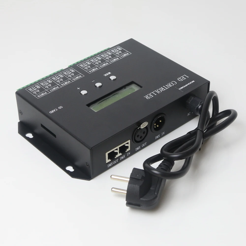 Led Programmable Controller PC Software 8192 Pixels Work With DMX Controller 8ports Stand-Alone SD Card Controller H803SA