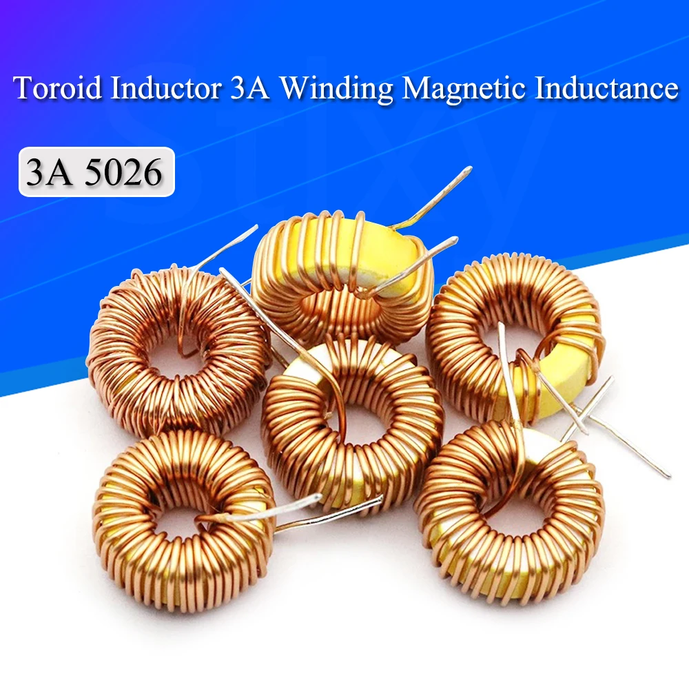 

5Pcs 5026 Toroid Inductor 3A Winding Magnetic Inductance 22uH 33uH 47uH 5647uH 100uH 220uH 330uH 470uH Inductor For LM2596