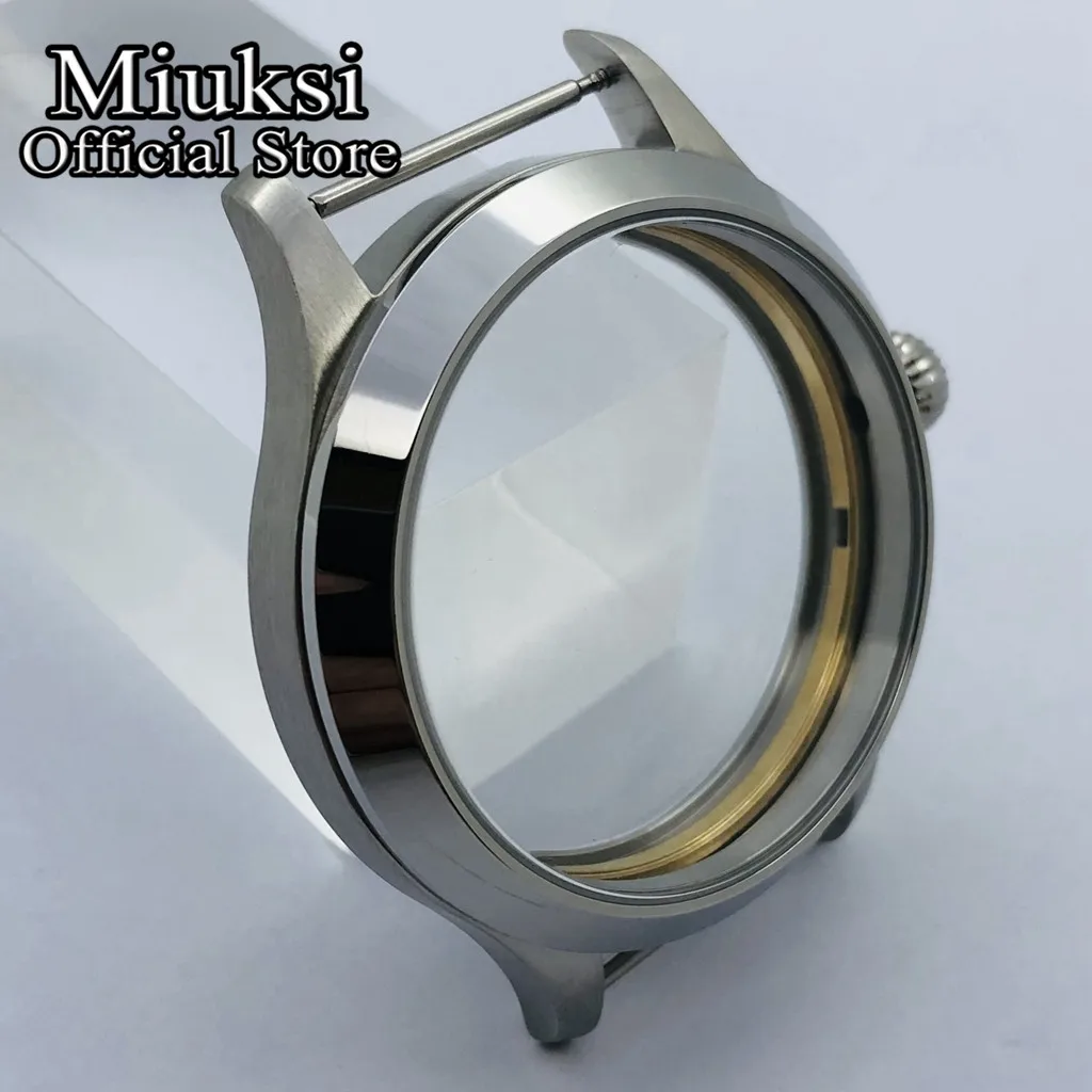 Miuksi 45mm silver stainless steel case fit ETA 6497 6498 Seagull ST3600 ST3620 ST36 series movement