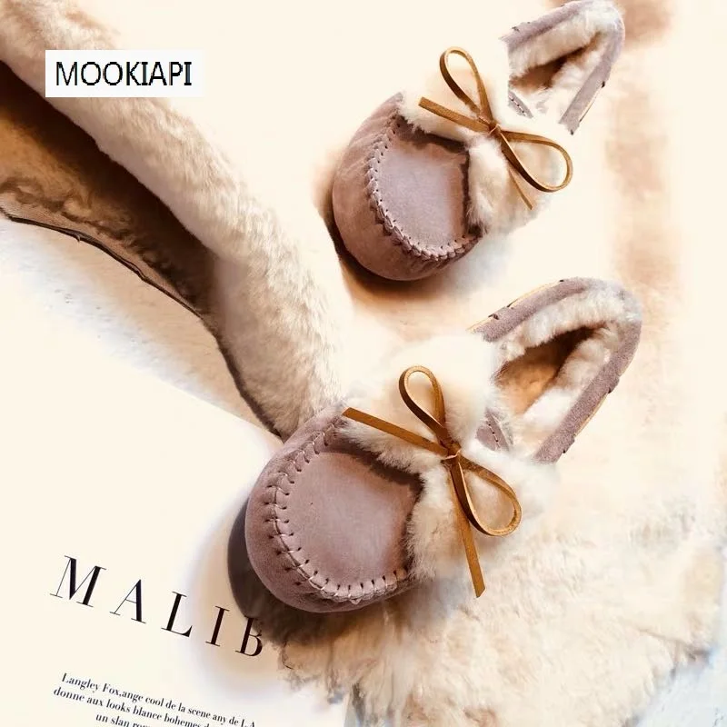 MOOKIAPI Chinese brand high quality women\'s shoes, 100% genuineleather, pure wool, classic Lefu shoes, 5 colors, free delivery