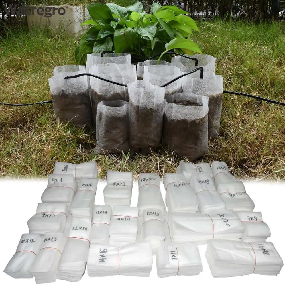 50-100PCS Seedling Grow Bags Fabric for Plants Biodegradable Non-Woven Nursery Bags Pots Eco-Friendly Aeration Greenhouse