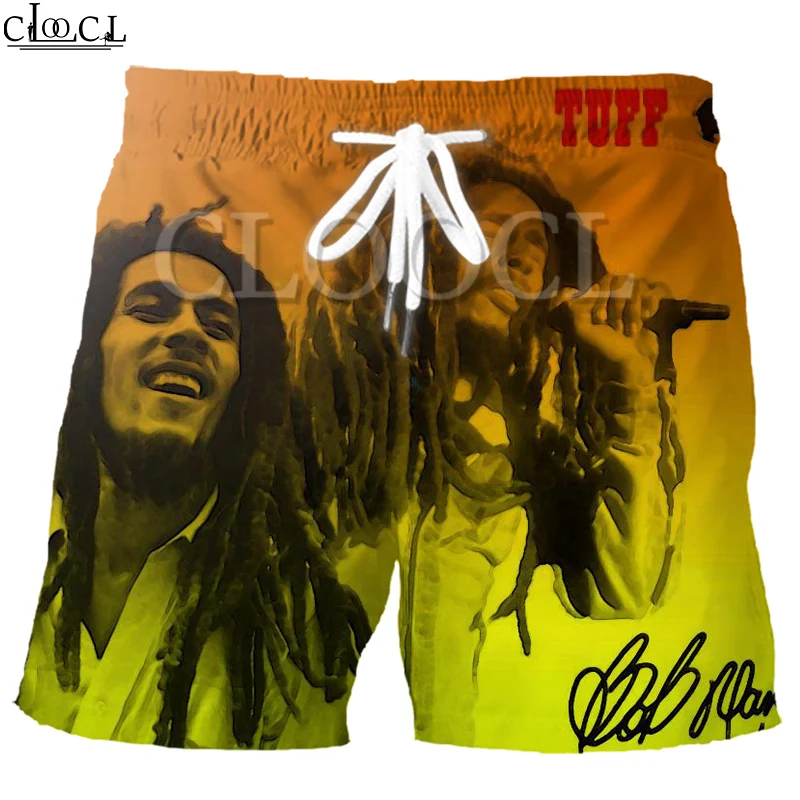 CLOOCL Singer Reggae Creator Bob Marley Harajuku New Shorts 3D Print Korean Version of Hip-hop Fashion Trendy Wild Beach Shorts