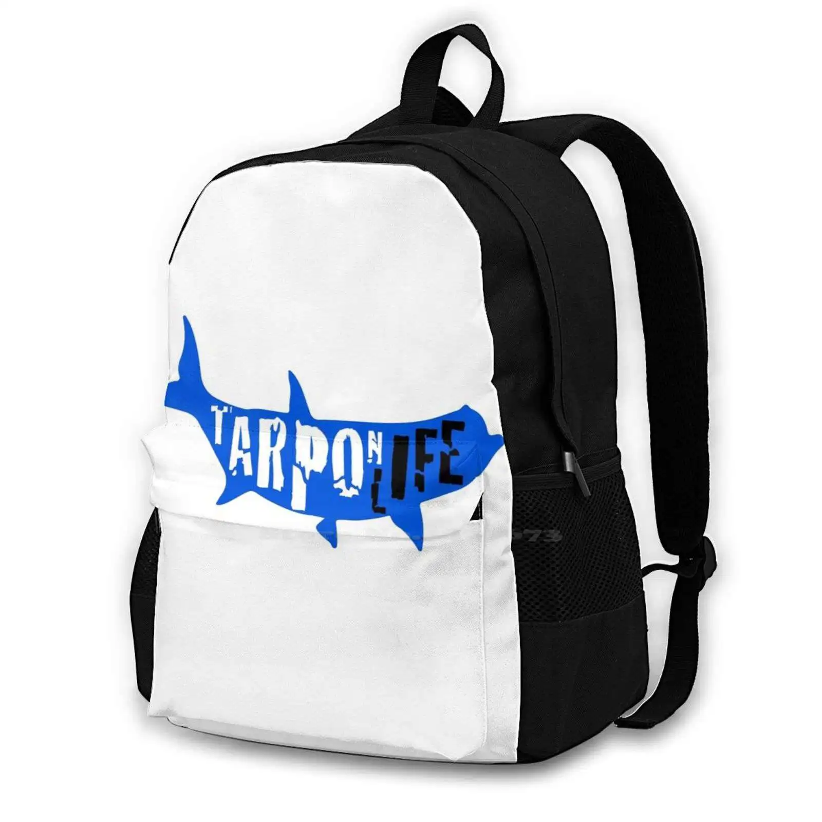 Tarpon Saltwater Fishing Fish Rod Reel Tarpon Life Blue Travel Laptop Bagpack School Bags Tarpon Fly Fish Fishing Fly Fishing