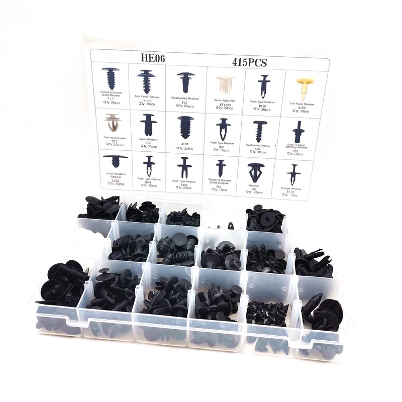 

Trim Clip Retainer Panel Bumper Fastener For Ford Brand Vehicles Plastic 415 pcs /set 27.4x18.2x4.35cm