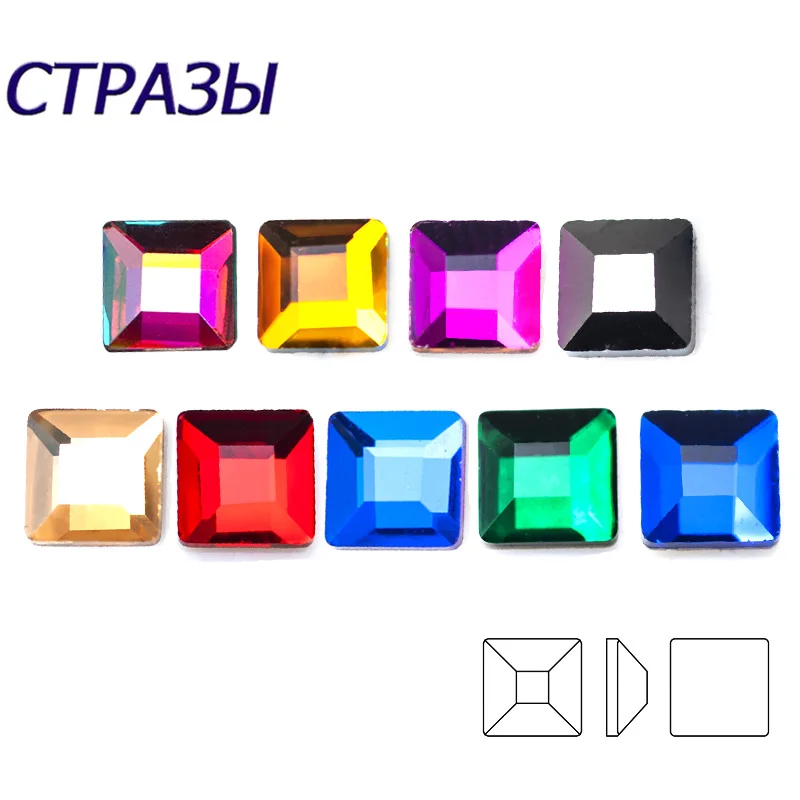 3mm 20pcs Super Bright Japan Glass Strass Square Shape Rhinestone Diamond Flat Bottom Non HotFix FlatBack Nail Art Rhinestones