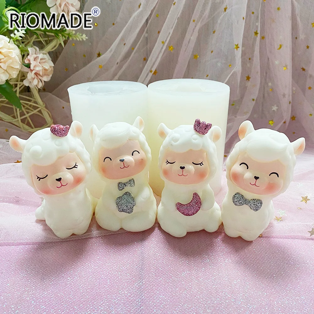 4 style Śliczne 3D Cartoon Sheep Silikonowe formy Dekoracja Świeca Rękodzieło Żywica gipsowa Artykuły domowe Prezent walentynkowy