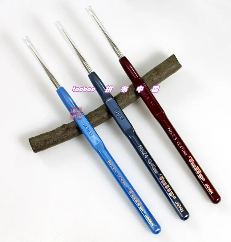 Japan Hiroshima tools Tulip superfine 0.35mm 0.40mm 0.45mm Crochet hook 1 order=1pc