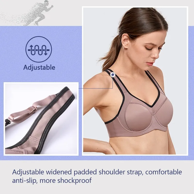 Women Sport Bras Summer Underwire Sports Bra Full Support High Impact Racerback Lightly Lined Bra Underwear Lady Female