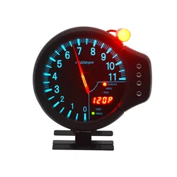 5 Inch 3 in1 Auto Car 1 to 8  Cylinder Tachometer Gauge Rpm Racing Modification Water Temperature Oil Temp Pressure