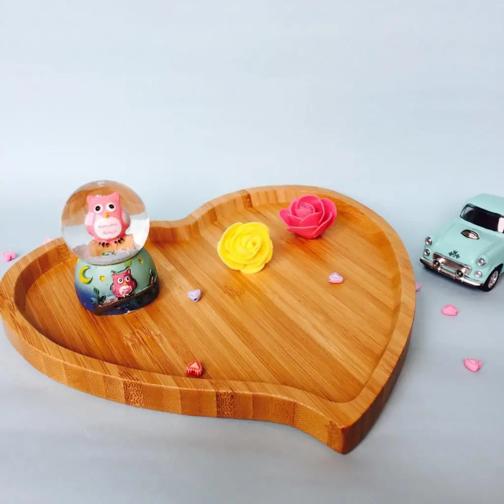 DOLBOVI Bamboo Big size Heart service tray 27x27x1,6 Cm tray поднос plateau de service