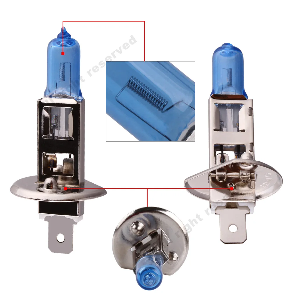 2pcs H1 H4 Halogen Bulb 55W 100W Car Headlight Super Bright White Auto Fog Head Light Lamp Car Styling DC12V image 4