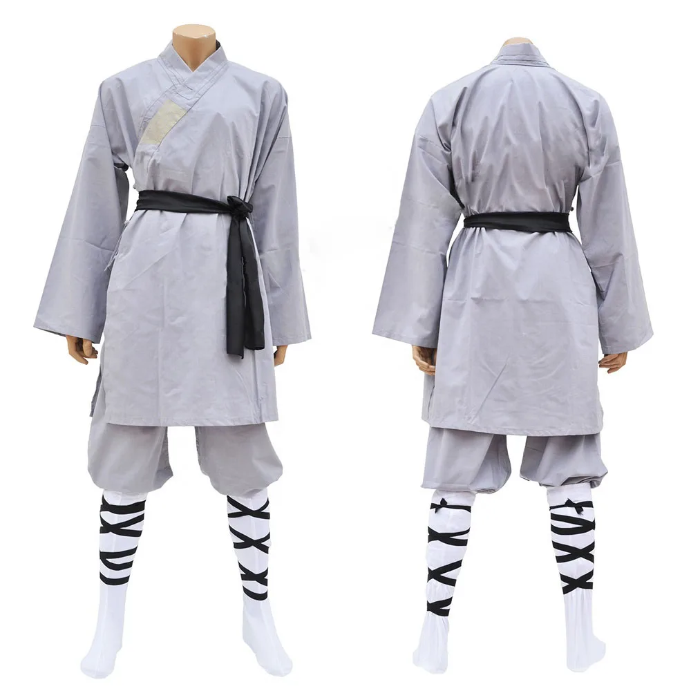 Kids Adult Cotton Shaolin Uniform Wushu kung fu clothing uniform Buddhist Robe Martial arts training Tai chi Kung fu Suit