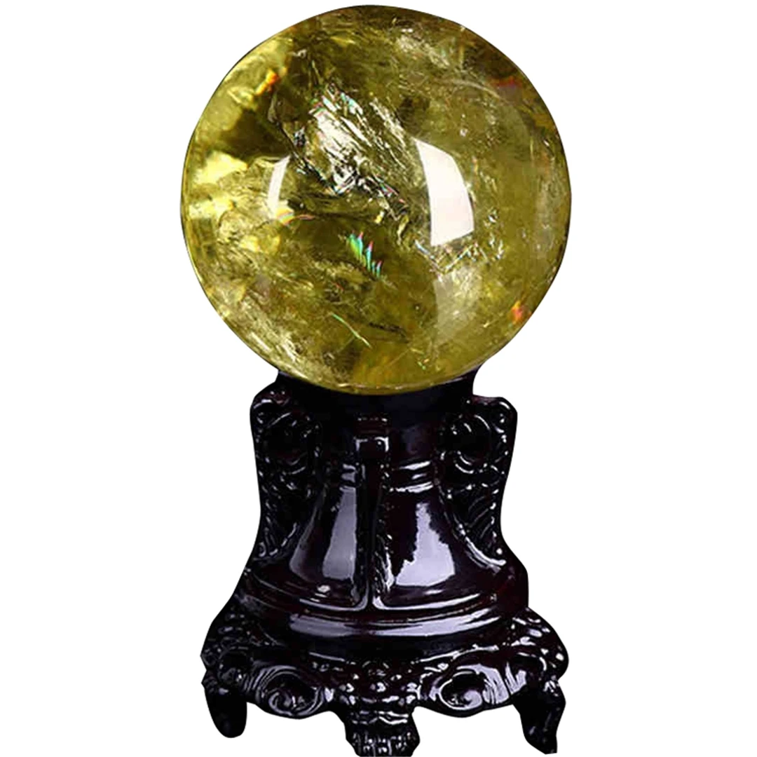 

Natural Citrine Clear Quartz Phantom Garden Images Crystal Ball Feng Shui God Of Wealth Reiki Jewelry Sphere Decor For Furniture