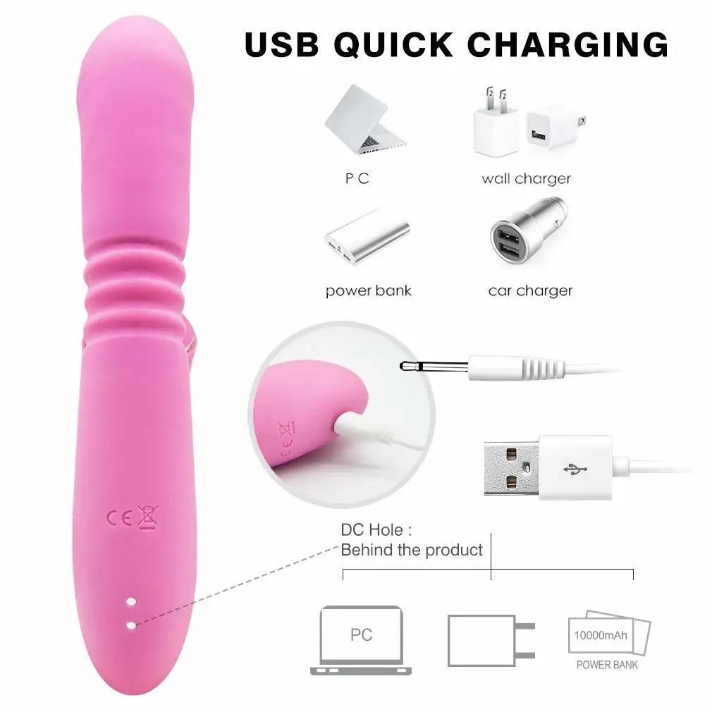 G Spot Rabbit Vibrator With Heating Thrusting Sucking Clitoral Dildo Vibrators Stimulator Dual Motor Waterproof Adult Sex Toys